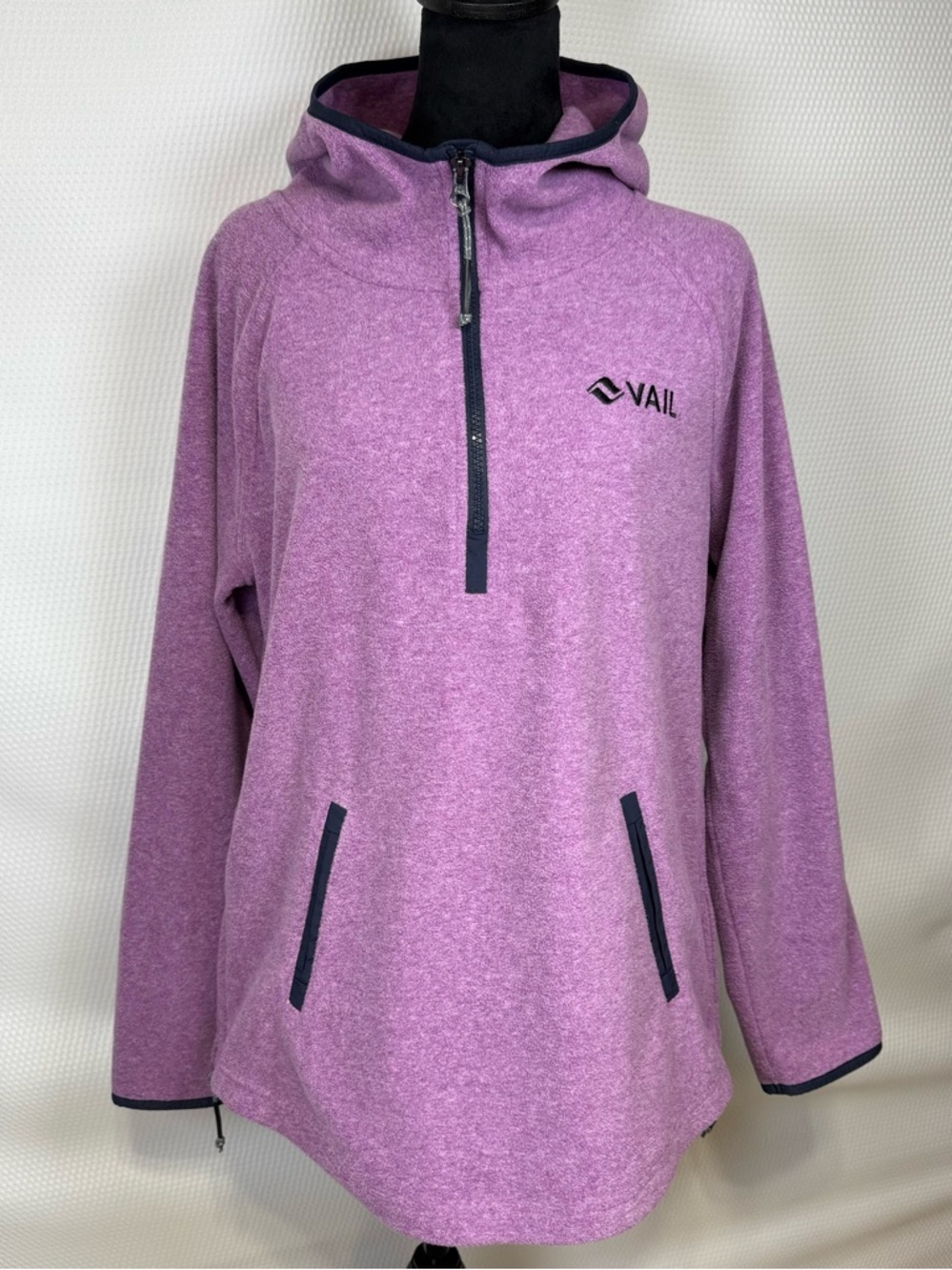 GEAR VAIL Embroidered Size Medium Fleece 1/2 Zip Hooded Jacket Women’s Purple